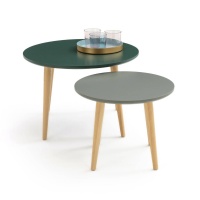 Комплект из 2 журнальных столиков-матрешек Jimi единый размер зеленый LA REDOUTE INTERIEURS  фото, kupilegko.ru